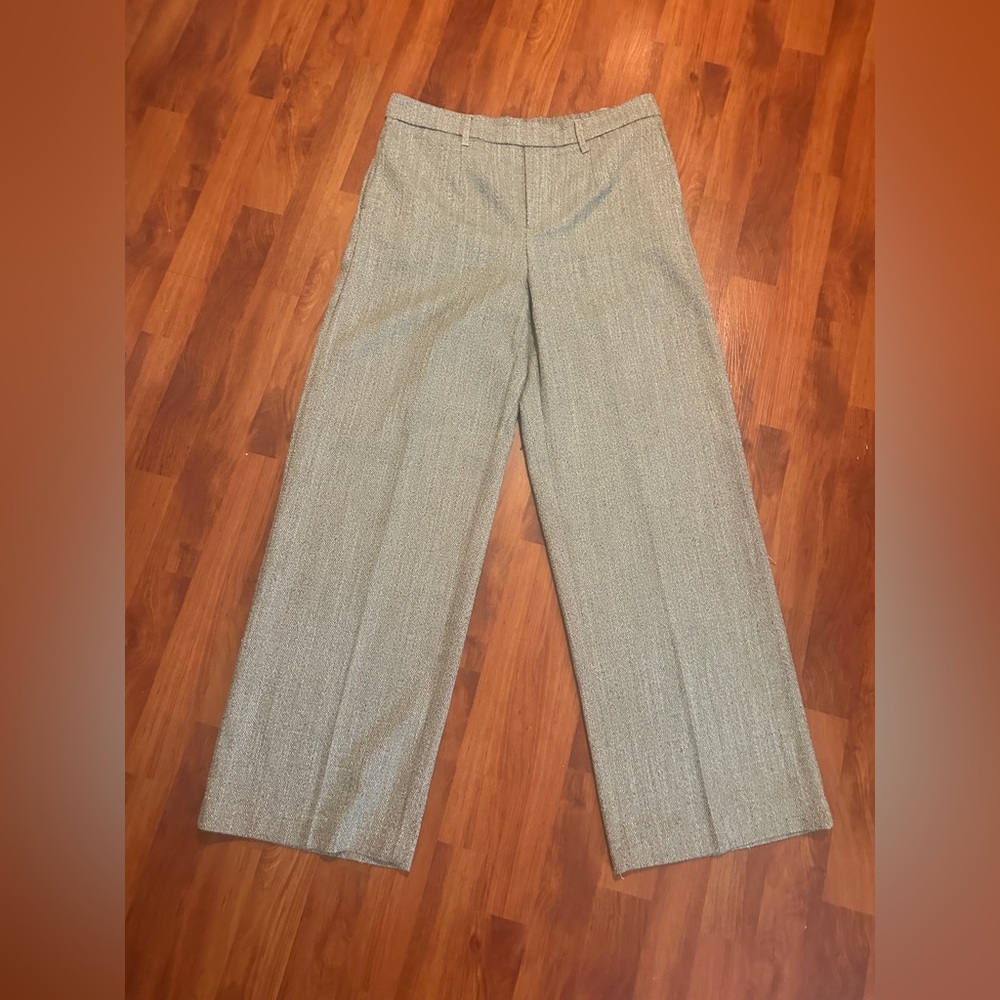 Wide Leg Dress Pants in Light Gray